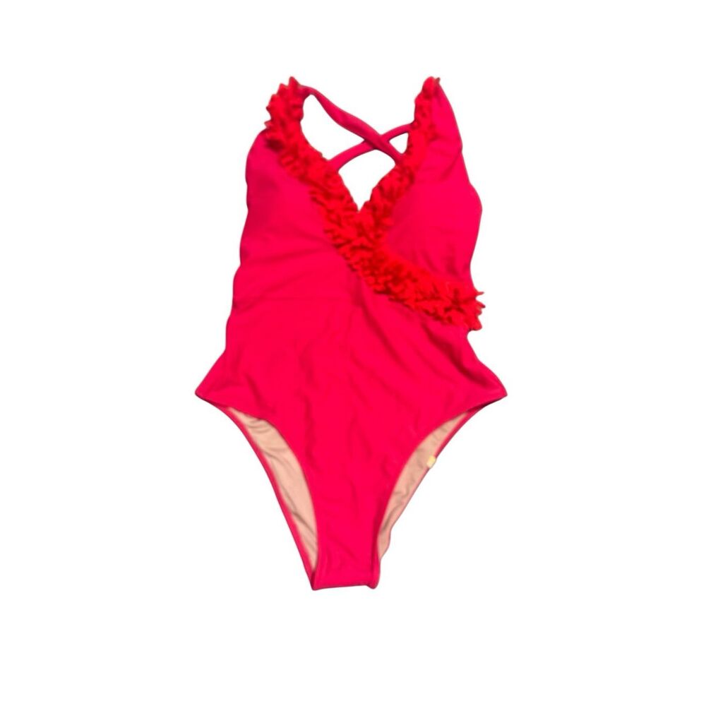 Summersalt swim bathing suit size 4 pink red fringe - NEW
